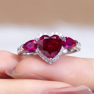 Trang Sức Thời Trang Nhẫn Ruby Sapphire Tạo Hình Phòng Thí Nghiệm Bạc - Product Image 2