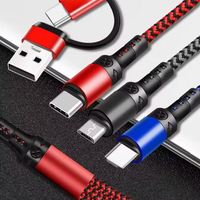 Nouveau câble de charge multi-usage 5 en 1 avec câble Type C vers C PD tressé en nylon