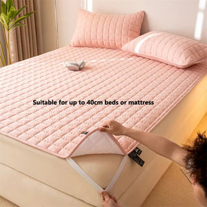 Funda de colchón impermeable con banda elástica, almohadilla protectora acolchada, colcha, colchón suave para <span class=keywords><strong>cama</strong></span> individual doble 140_<span class=keywords><strong>160</strong></span> - Product Image 2