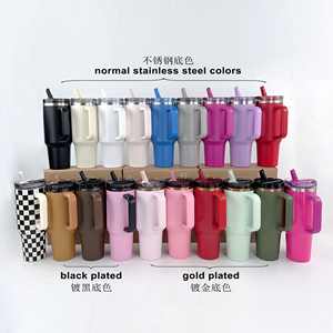 Gobelet isotherme en acier inoxydable de 40 oz avec couvercle anti-fuite, paille intégrée et poignée, compatible porte-gobelet - Product Image 5
