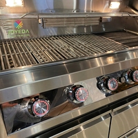 Cuisine extérieure JOYEDA en acier inoxydable, îlot barbecue intégré avec armoires de rangement, aluminium 304, cuisine extérieure noire Foshan