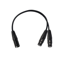 Bochata koaksial XLR Female Dual XLR pria Y Splitter terlindung kabel konverter Mixer Amplifier untuk Home Theater mikrofon Speaker