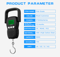 Vente chaude Balance à poisson numérique portable avec écran LCD 50 KG 110 Lb pour la pêche en valise