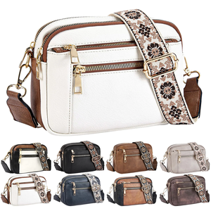 Bolso cruzado para mujer de cuero vegano de moda con correa ajustable para el hombro <span class=keywords><strong>Lang</strong></span> Rents Monederos Bolso de hombro con múltiples bolsillos - Product Image 1