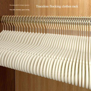 Direct Factory Supply Anti-Slip Velvet Hanger for Home Plastic Clothes <strong>Rack</strong> &amp; <strong>Rail</strong> for Seamless Arrangement &amp; Storage - Product Image 3