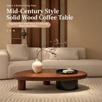 Table basse en bois massif de style classique, salon, minimaliste, multifonctionnelle, meubles de maison, forme unique, petit appartement