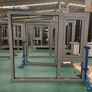 Fenêtre à battant en aluminium à rupture <span class=keywords><strong>de</strong></span> pont thermique insonorisée en verre trempé triple série 8018 moderne pour usage domestique - Product Image 5