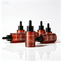 Flacon compte-gouttes en verre plat de luxe, flacon pompe pour sérum cosmétique, emballage personnalisé avec logo imprimé, emballage pour soins de la peau, 30 ml, 40 ml, 100 ml, 120 ml
