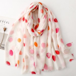 Fancy New Floral Polyester Hijab Scarf Gold Foil Printed Summer Long Multifunction Outdoor Activities - Product Image 1