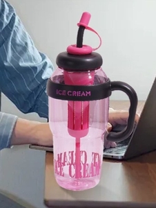 Alta belleza Big Mac Ice King taza <span class=keywords><strong>de</strong></span> agua 1300ml portátil con asa paja flor té taza <span class=keywords><strong>de</strong></span> plástico Lucky Belly Cup - Product Image 4