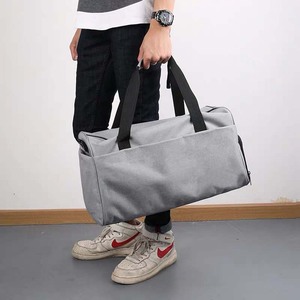 Bolsa de gimnasio Grande y Pequeña de nailon gris, bolsa de gimnasio en seco y húmedo con logo - Product Image 6