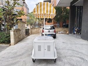 รถเข็นขายอาหารเคลื่อนที่ขนาดเล็ก ทำจากสแตนเลส พร้อมระบบติดตาม GPS สำหรับขายกาแฟ โดนัท ขนม และอื่นๆ พร้อมอุปกรณ์ทำอาหาร - Product Image 6