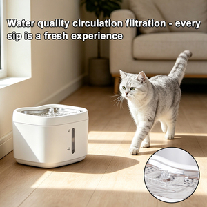 Fontaine à eau intelligente pour animaux de compagnie, grande capacité 2,5 L, commande à distance Tuya, recharge facile, lavage facile - Product Image 6