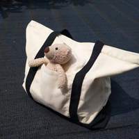 Bolsa de Lona Resistente para Llevar Artículos, Bolsa de Lona de Algodón en Blanco al por Mayor con Asa Reforzada, Impresión de Logotipo Personalizado para la Playa, Compras y Supermercado