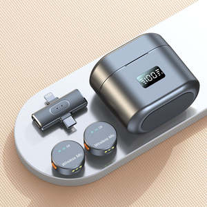 Microphone cravate sans fil 2 en 1, mini microphone à clip, miniaturisé, inalambrico para celular, microphone cravate pour <span class=keywords><strong>YouTube</strong></span>, enregistrement mobile - Product Image 2