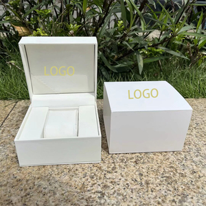 Custom Logo White Leather <b>Watch</b> Box Flip Square Box Protective Gift <b>Case</b> for Men and Wom Packaging for <b>Watch</b> Store and Shop - Product Image 2
