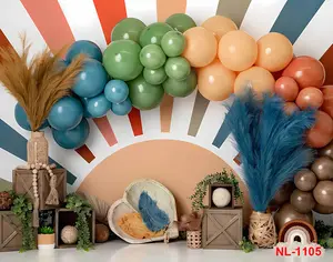 Balão personalizado para decoração de festas de aniversário infantil, bandeira com fundo de aniversário e qualquer foto