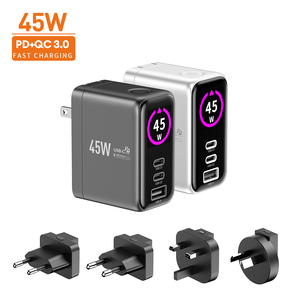 Cargadores rápidos PD con enchufe estadounidense, triple puerto, carga rápida de 45W, GaN, carga rápida PD 3.0, QC 3.0, certificado CE, para iPhones y <span class=keywords><strong>Honor</strong></span>. - Product Image 1