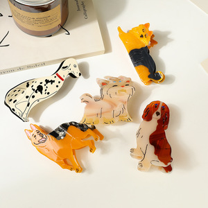 Logotipo personalizado perro acetato pelo garra dibujos animados lindo diferentes tipos de perro garra Clips <span class=keywords><strong>Dubin</strong></span> Rottweiler accesorios para el cabello al por mayor - Product Image 5