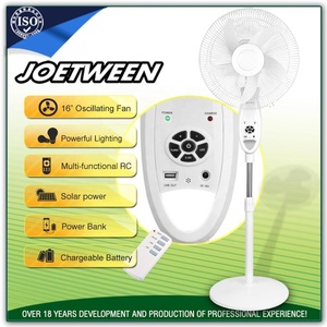Garantizado 16 pulgadas 18 pulgadas solar recargable soporte de emergencia ventilador de refrigeración por aire con luz LED y control remoto - Product Image 2