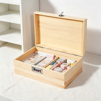 Scatola Quadrata in Legno con Chiusura a Lucchetto e Password, Eco-Compatibile, per Conservazione e Uso Libreria