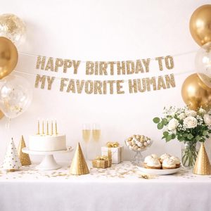 Feliz <span class=keywords><strong>Cumpleaños</strong></span> para mi Personaje Favorito - Pancarta Dorada con Purpurina para Fiesta <span class=keywords><strong>de</strong></span> <span class=keywords><strong>Cumpleaños</strong></span> para Hombres y Mujeres - Divertidas Decoraciones para Fiesta <span class=keywords><strong>de</strong></span> <span class=keywords><strong>Cumpleaños</strong></span> - Product Image 4