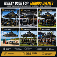 Tente Pop-Up Robuste CATC 3x3 en Aluminium, Imprimée sur Mesure, pour Stand de Course, Canopée de Pit, Événements Sportifs Professionnels de Motocross, Gazebo