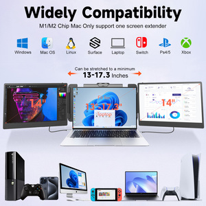 Directo de fábrica Monitores portátiles S2 Extensor de pantalla triple para computadora portátil 14 "FHD 1080P IPS Monitor portátil dual para extensión de computadora portátil - Product Image 2