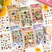 Vente directe d'usine, autocollants pour coque de téléphone en PET imperméables, autocollants décoratifs à motifs de dessins animés, six motifs thématiques