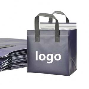 Sac isotherme jetable non tissé bleu pour repas à emporter, café, thé au lait, dîner, restaurant, barbecue, crème glacée – Idéal pour aliments chauds - Product Image 1