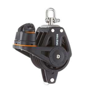 Polea de Rodamiento para Velero con Abrazadera de Cable Giratoria de Tres Ruedas, Diámetro de Rueda de Cinco Pulgadas, Cable de 10 mm, BP-0513F, Herraje Marino - Product Image 1