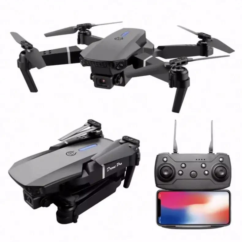 E88 4K HD Cámara dual tiempo de vuelo 45 min Equipado con bolso y piezas minidrone ahogar Cámara drone