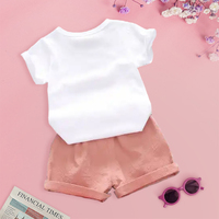 Ensemble de Vêtements d'Été Prix Usine pour Filles 5-8 Ans, T-shirt à Manches Courtes et Short Imprimé Pastèque, Tenue Enfant 2 Pièces