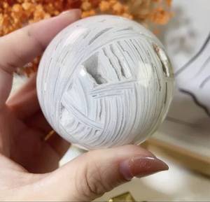 Wholesale High Quality <strong>Crystal</strong> Crafts Natural Inspired White Mexico Agate <strong>Crystal</strong> <strong>Geode</strong> Ball Halloween Decorations - Product Image 3