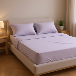 Parure de draps Viasoft King Size en coton lavé, hypoallergénique, avec drap plat et drap-housse, et 2 taies d'oreiller, pour usage domestique - Product Image 2