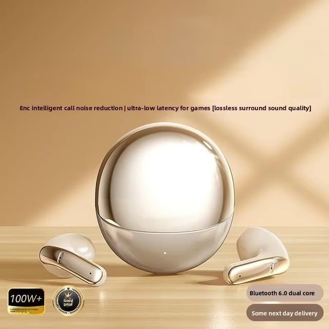 Enabled Sound Effect Adjustment Wireless for 6.0 Noise Cancellation Earphones Voice App Control Stereo Sound Long Battery Life