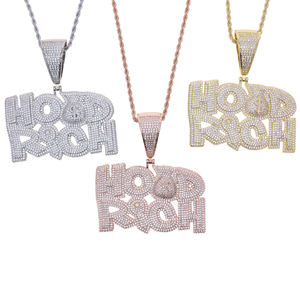 สร้อยคอฮิปฮอปผู้ชายแบบหนัก ตัวอักษรใหญ่<span class=keywords><strong>สาม</strong></span>สี ปี 2026 ประดับเพชรซิร์คอน แนวพังก์ แฟชั่น - Product Image 2