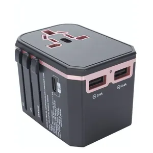 通用多功能33w双USB 2.4A，带c型pd qc 3.0快速充电双端口电源适配器旅行壁式充电器