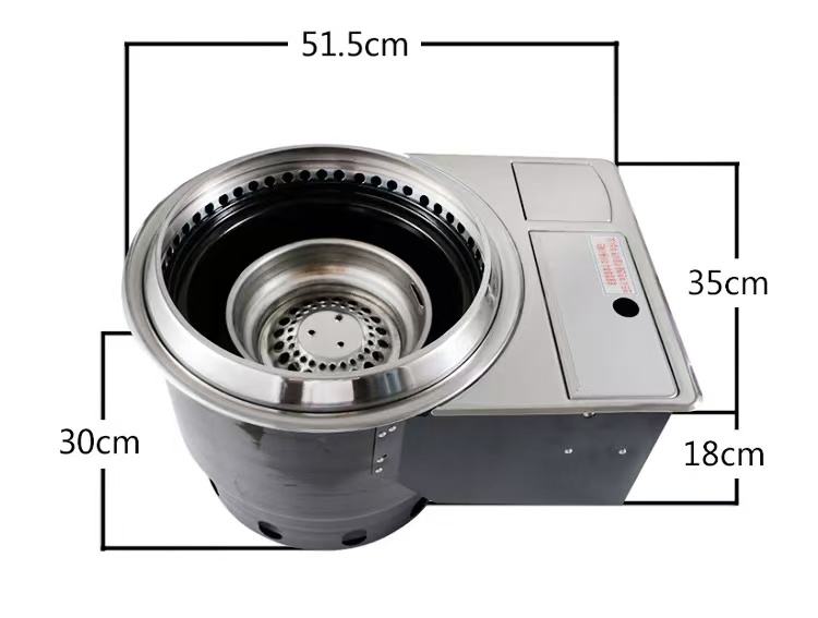 Gril à gaz sous-échappement