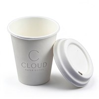 Gobelets en papier écologiques jetables de 8 oz à paroi simple, avec logo personnalisé, revêtement PE de qualité alimentaire, pour boissons chaudes/froides