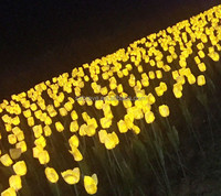 Lampu LED bunga Tulip buatan 24V, lampu dekorasi pernikahan liburan tahan air luar ruangan