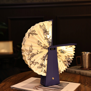 Lampe pliante ronde portable en ABS, compacte, avec variateur tactile, lumière de nuit LED USB-C, décoration d'intérieur, cadeau - Product Image 3