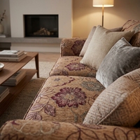 Tissu chenille jacquard 3D, tissé, teint en fil, toucher doux, grammage lourd, moderne, pour revêtement de canapé