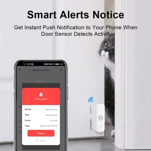 2024 New tuya wifi thông minh rung cảm biến Cửa Cửa sổ phá vỡ chống trộm Phát hiện báo động - Product Image 4