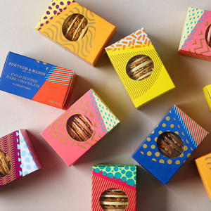 Emballage de boîte à macarons imprimé personnalisé Boîte à biscuits à fenêtre pliante plate pour biscuits aliments cuits au four Stratification mate Type de dossier pliable - Product Image 2