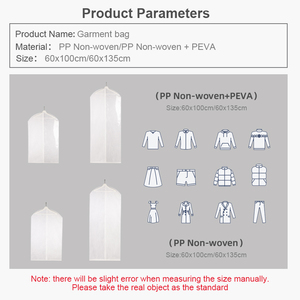 Sacs de vêtement Non tissés à fermeture éclair complète, 100 pièces, pour rgb, costumes, vêtements, manteau, veste, pull - Product Image 3