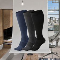 Chaussettes de compression personnalisables pour adultes, mollets larges, femmes et hommes, grandes tailles, 20-30 mmHg, en viscose de bambou, hauteur genou, avec revers/inférieur à ressort