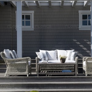 Fauteuil à bascule en rotin pour extérieur, chaise de jardin avec structure en alliage d'aluminium, durable, style asiatique, chaise de loisirs pour cour - Product Image 3