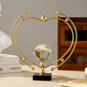 Commercio all'ingrosso di lusso europeo-Styles decorazione creativa per incisione per casa soggiorno ufficio anniversario sfera di cristallo in metallo ornamento - Product Image 4