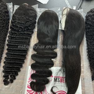 Perruque frontale en dentelle HD à la vente chaude, cheveux pré-épilés, nœuds petits et décolorés, 100% cheveux humains vierges, perruques frontales complètes pour femmes noires - Product Image 6